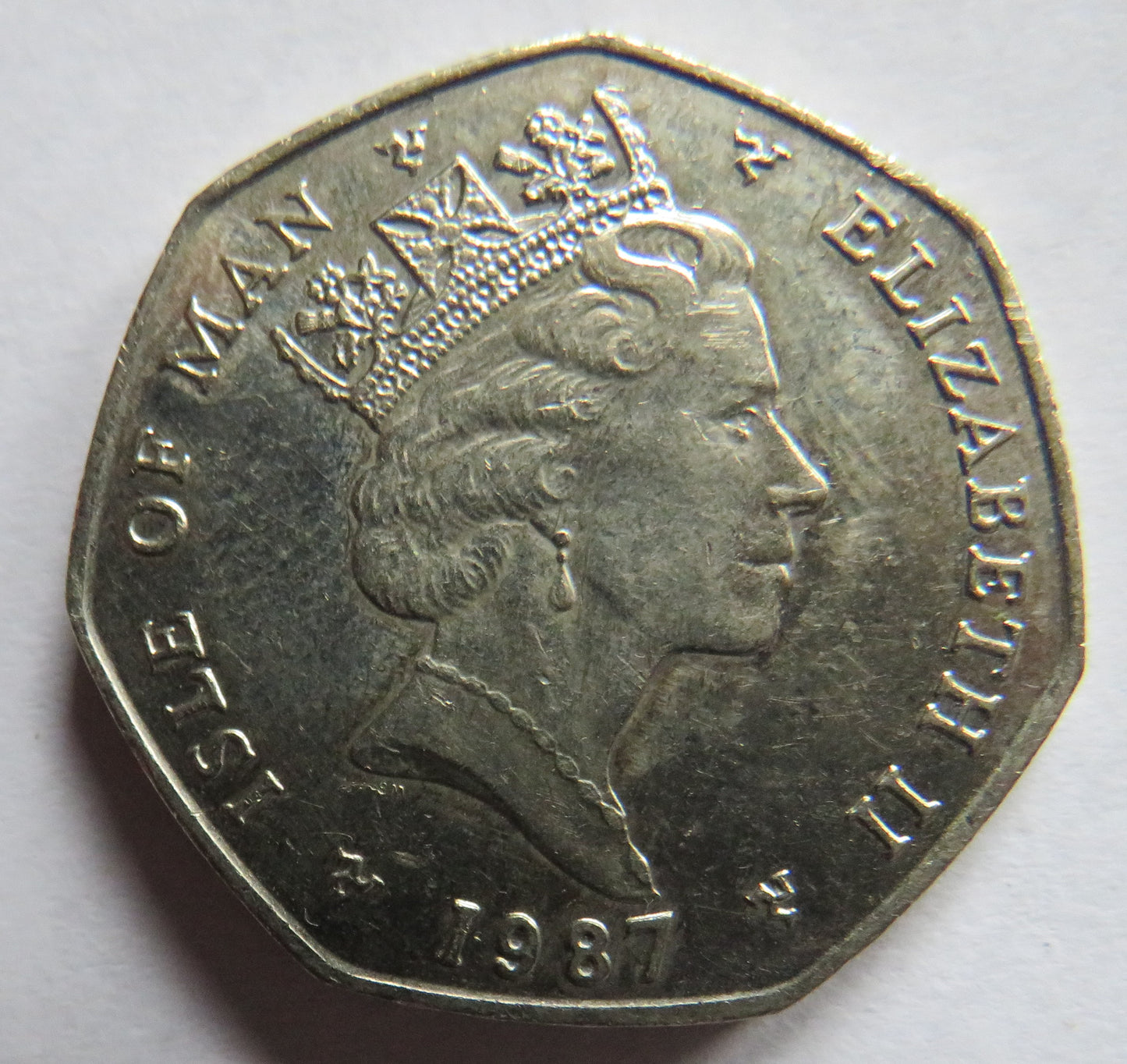 1987 Isle of Man Christmas 50p Fifty Pence Coin