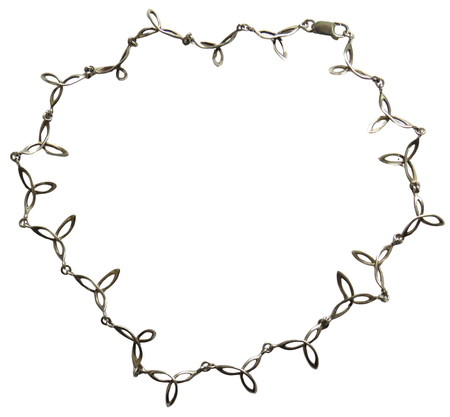Sterling Silver Ladies Necklace In Unusual Design