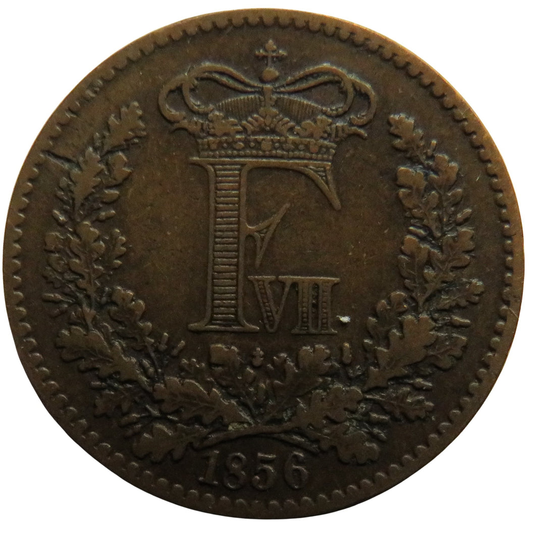 1856 Denmark 1 Skilling Rigsmont Coin