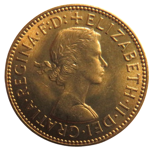 1958 Queen Elizabeth II Halfpenny Coin Unc - Great Britain