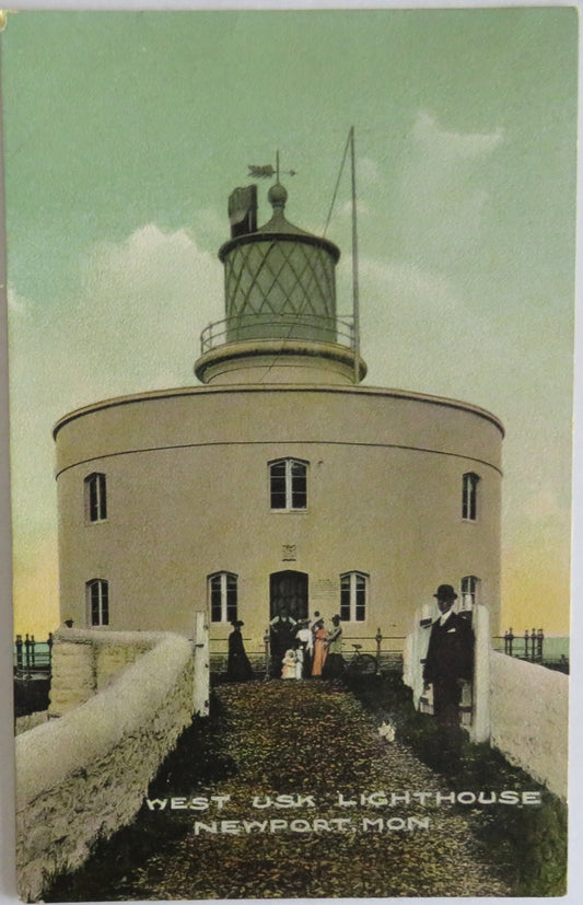 Vintage Postcard of West Usk. Lighthouse Newport