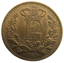 Load image into Gallery viewer, 1863 Denmark 1 Skilling Rigsmont Coin In High Grade
