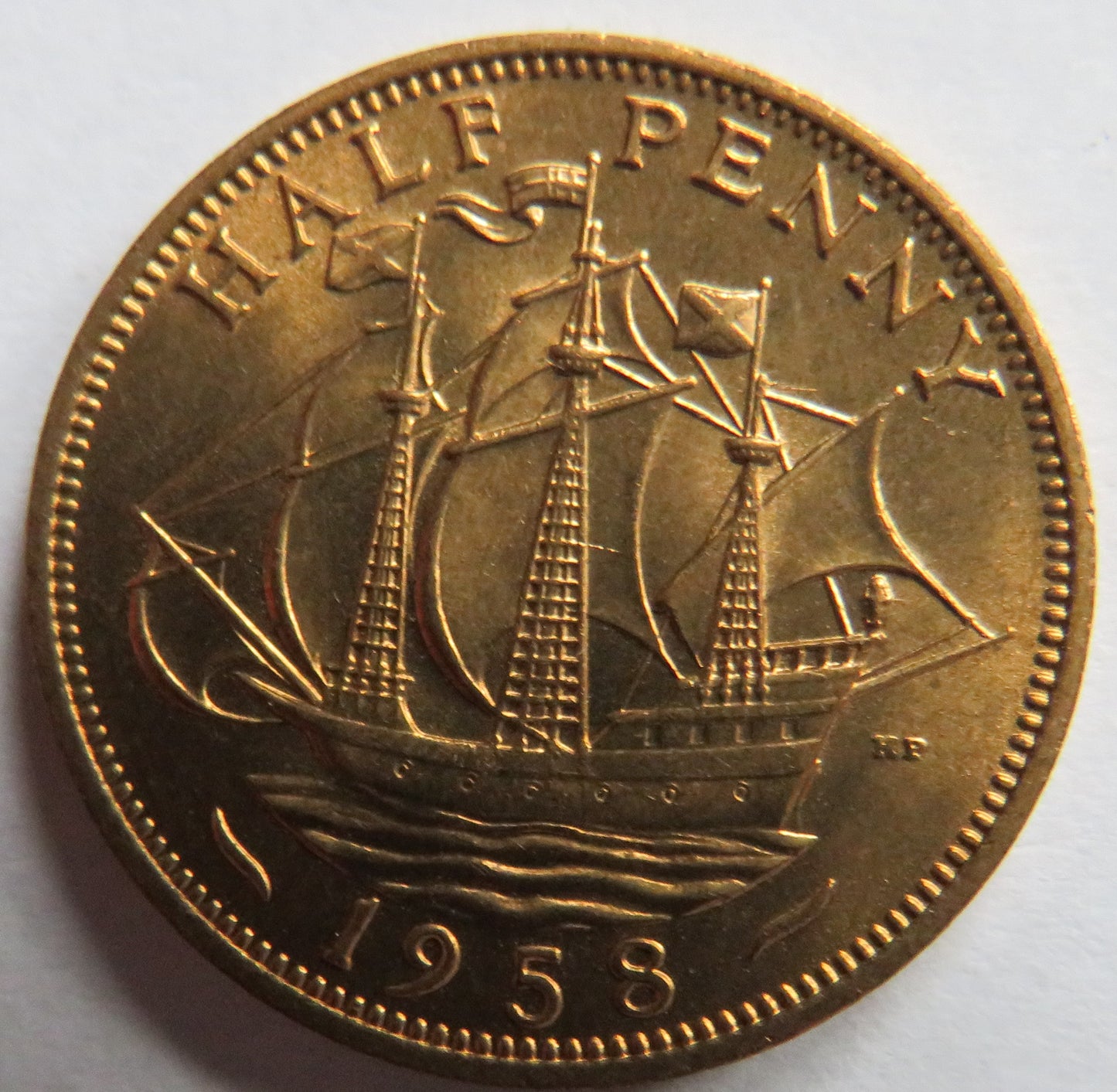 1958 Queen Elizabeth II Halfpenny Coin Unc - Great Britain