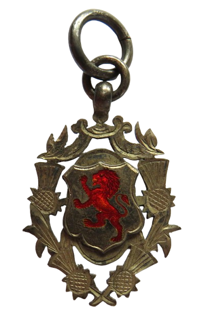 Antique Silver Fob Medal With Lion, Birmingham Hallmarks