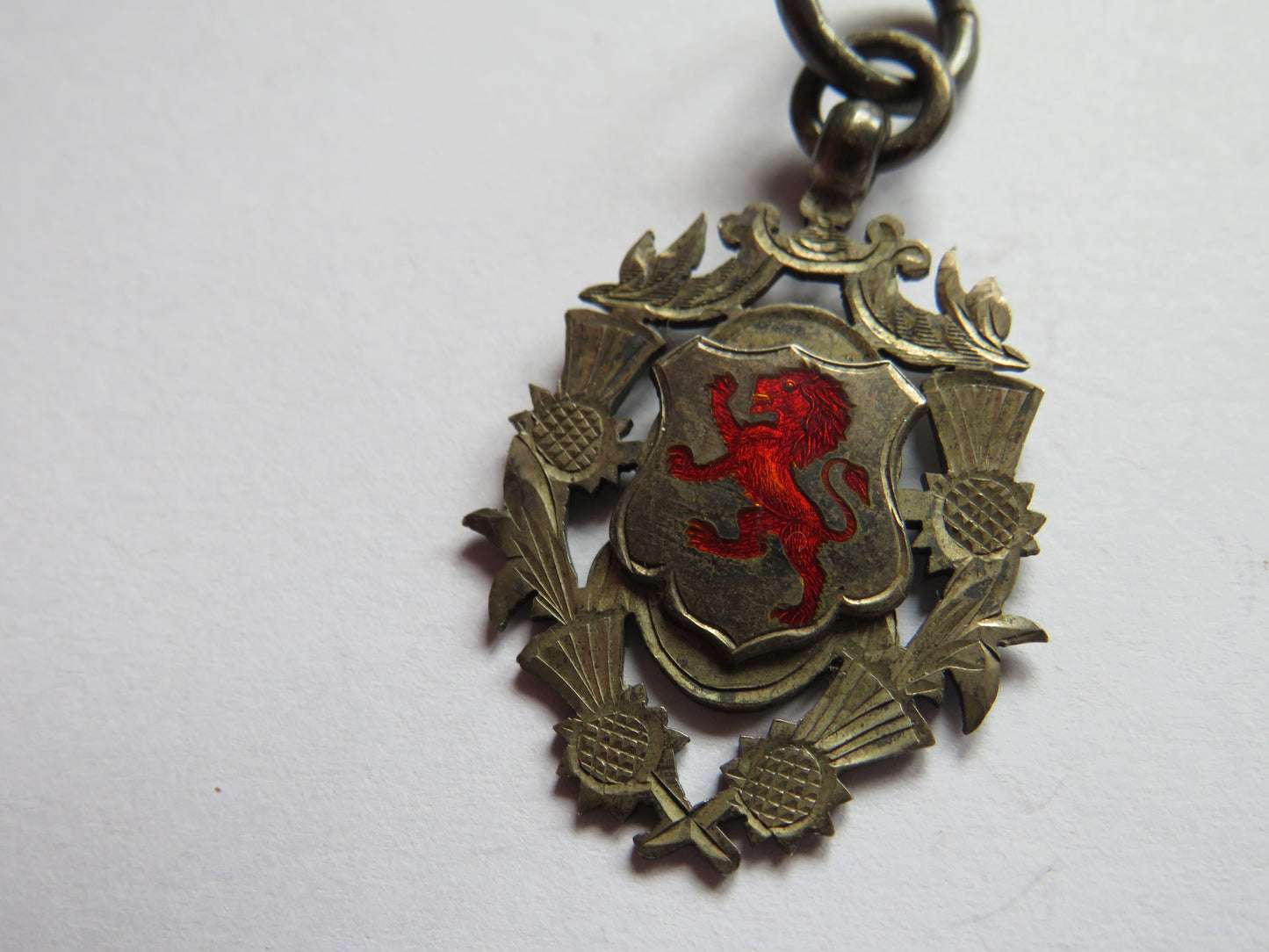 Antique Silver Fob Medal With Lion, Birmingham Hallmarks