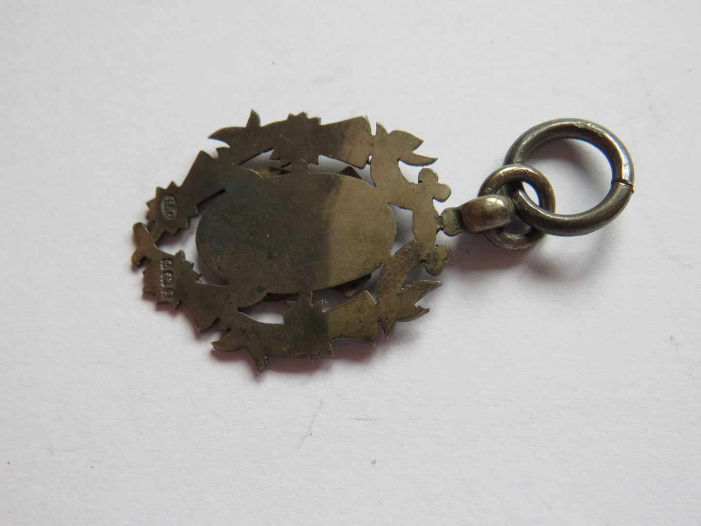 Antique Silver Fob Medal With Lion, Birmingham Hallmarks