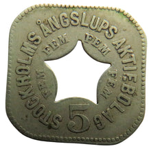 Load image into Gallery viewer, Vintage Swedish 5 Ore Token Stockholms Ångslups Aktiebolag
