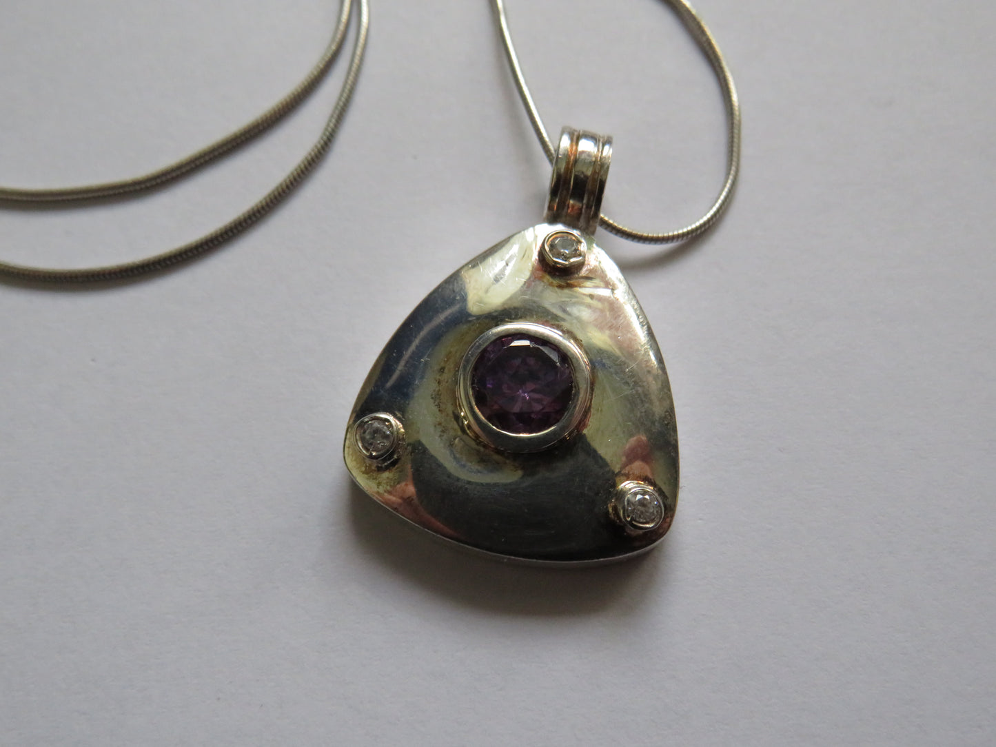 Vintage Arts & Crafts Style Pendant With Sterling Silver Necklace