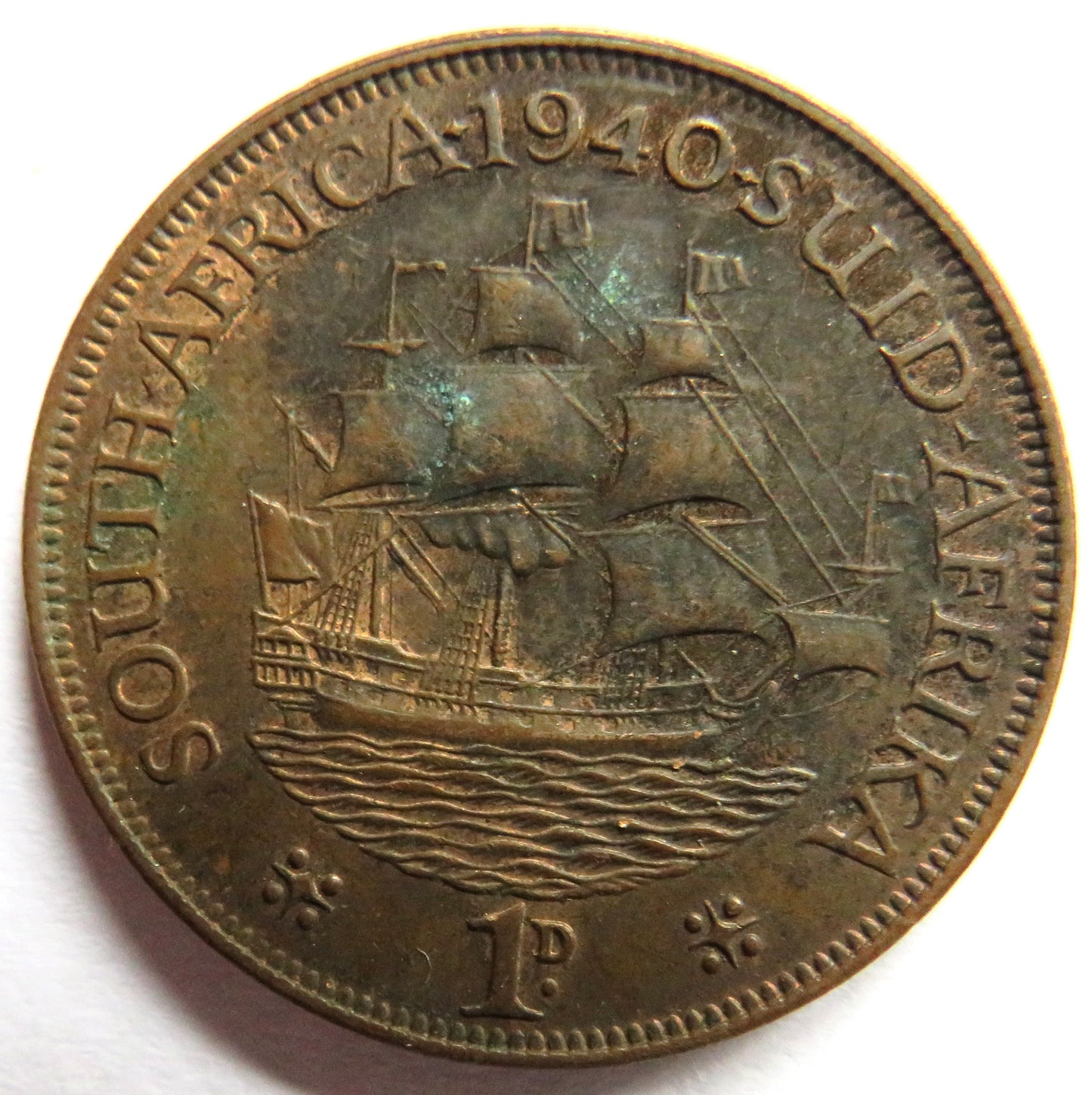 1940 King George VI South Africa One Penny Coin