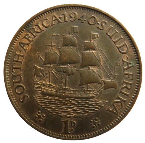1940 King George VI South Africa One Penny Coin