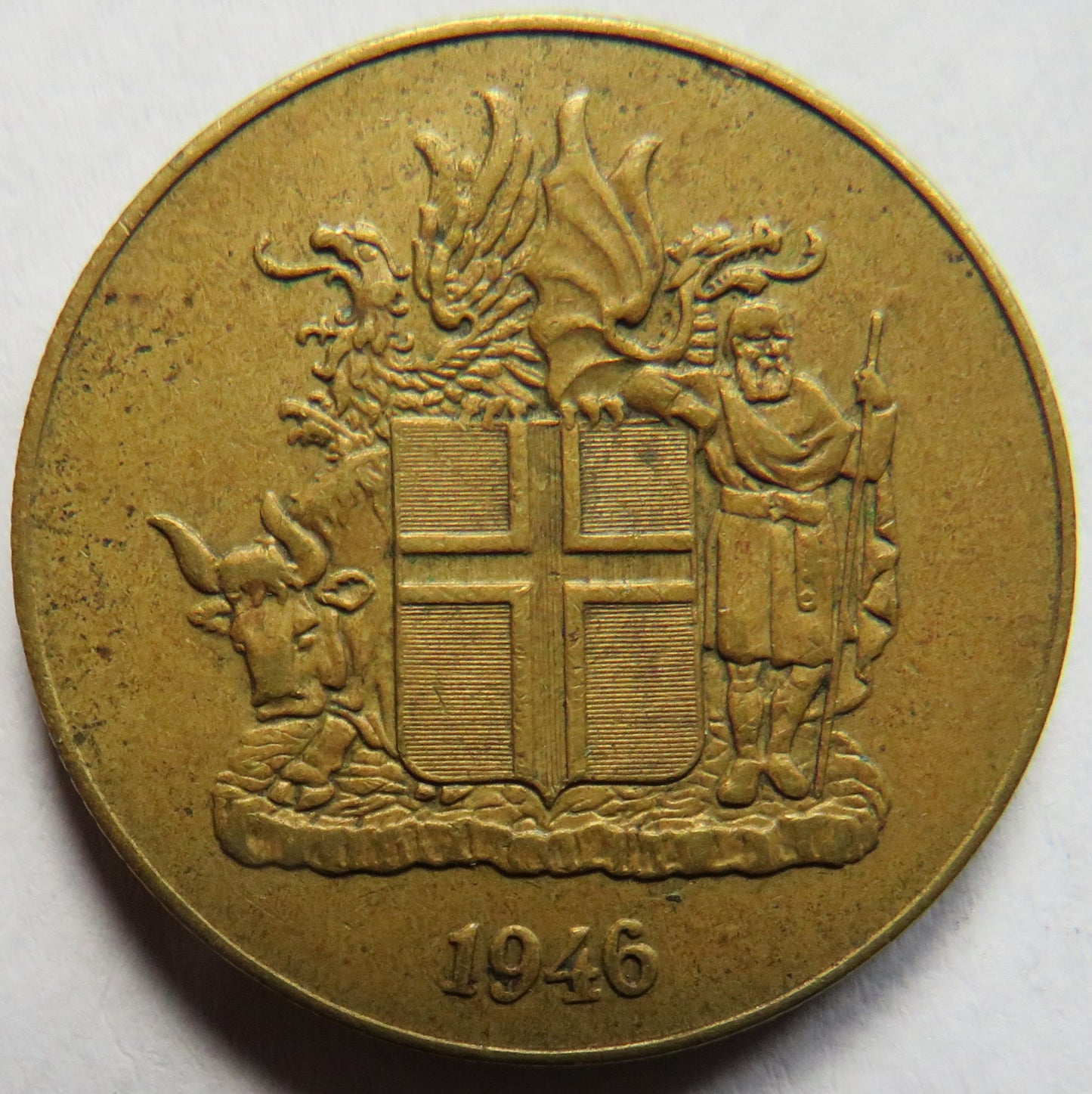 1946 Iceland 2 Kronur Coin