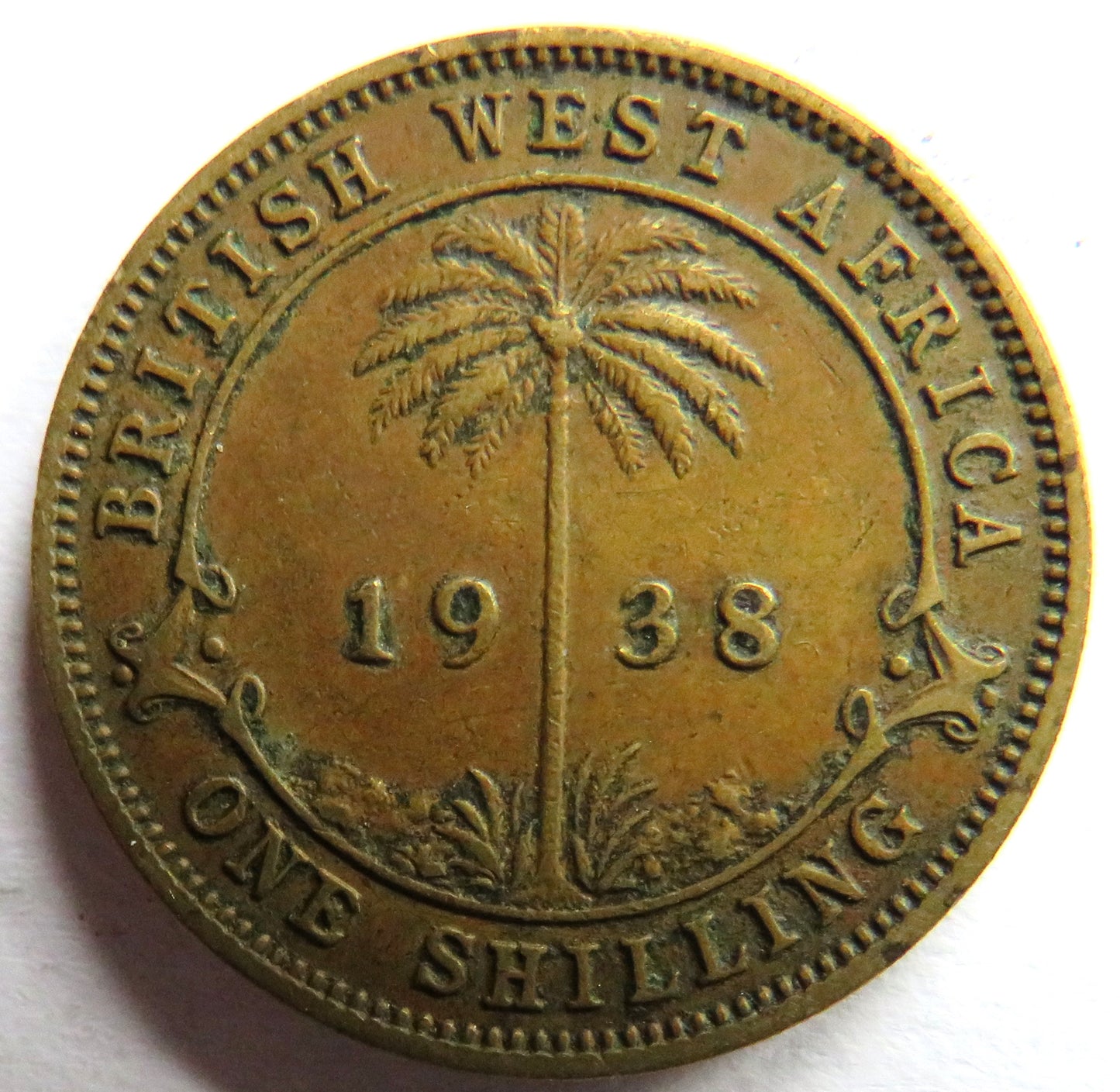1938 King George VI British West Africa One Shilling Coin