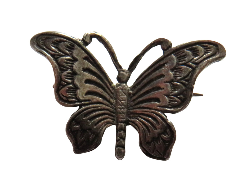 Vintage Continental .900 Silver Butterfly Brooch