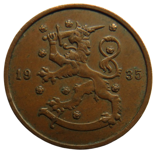 1935 Finland 10 Pennia Coin