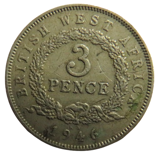 1946 British West Africa 3 Threepence Coin