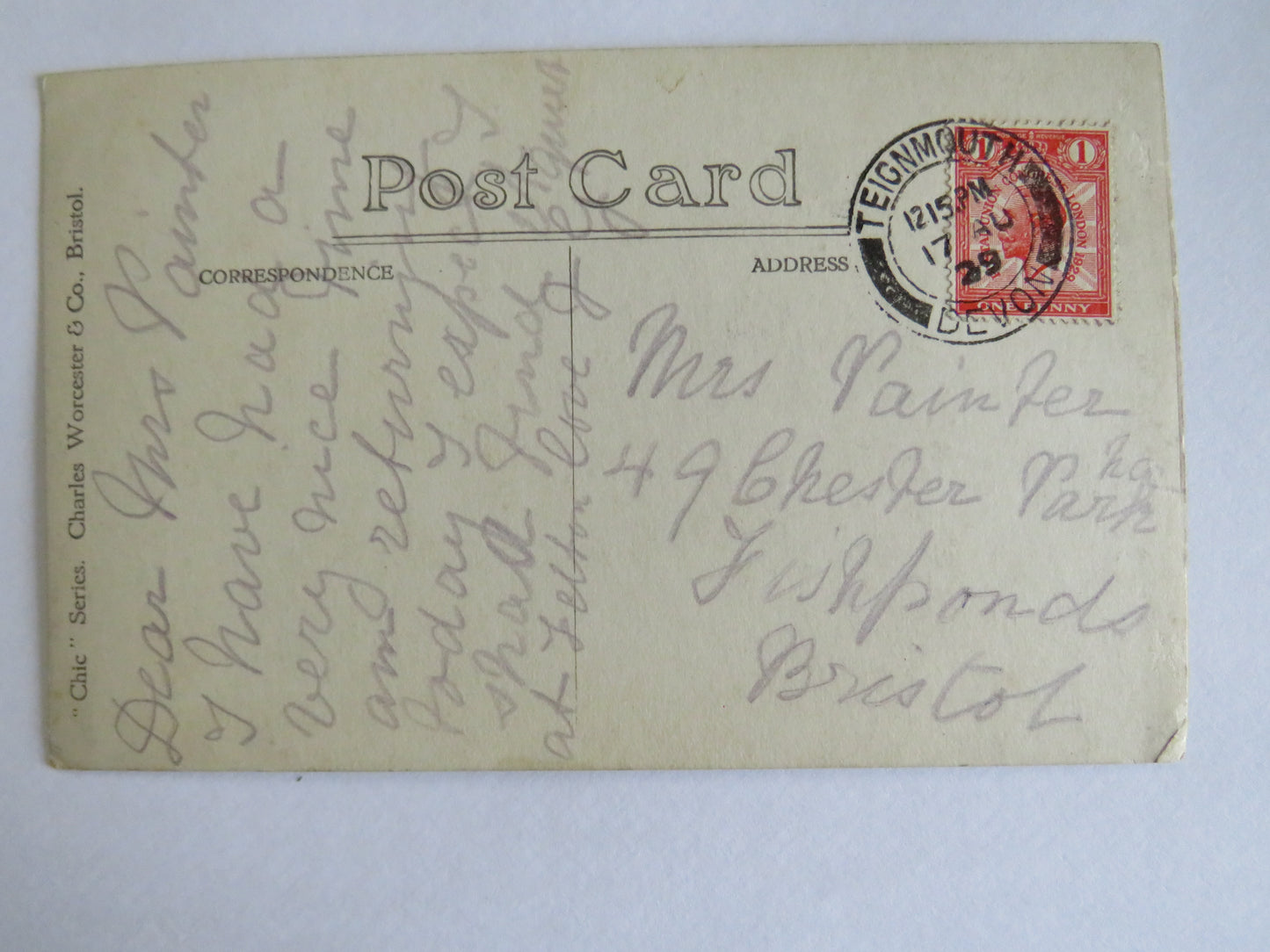 Vintage Postcard of The Ness & Lighthouse Teignmouth