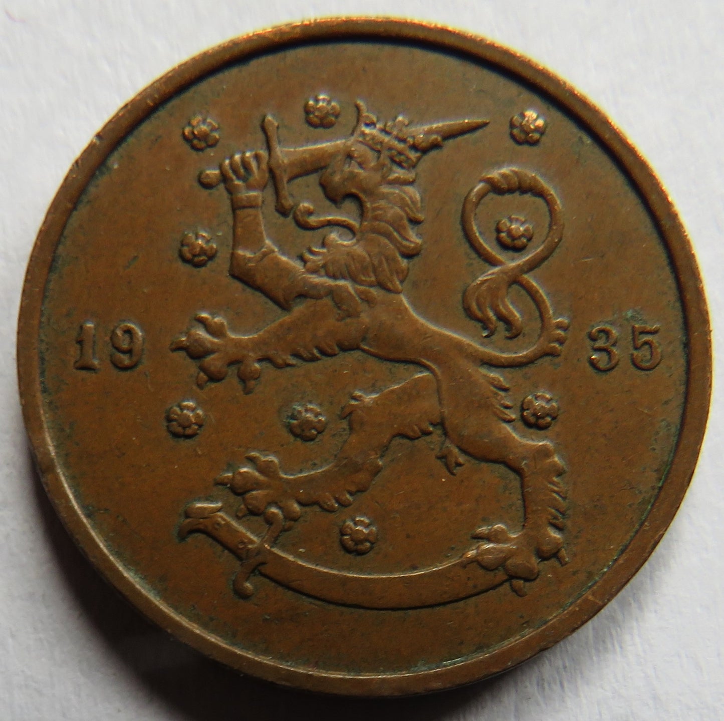 1935 Finland 10 Pennia Coin