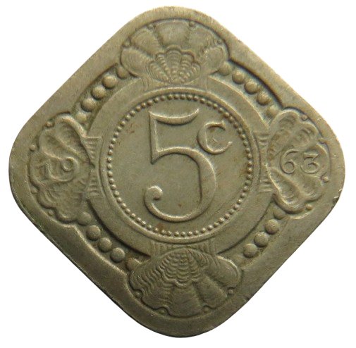 1963 Netherlands Antilles 5 Cents Coin
