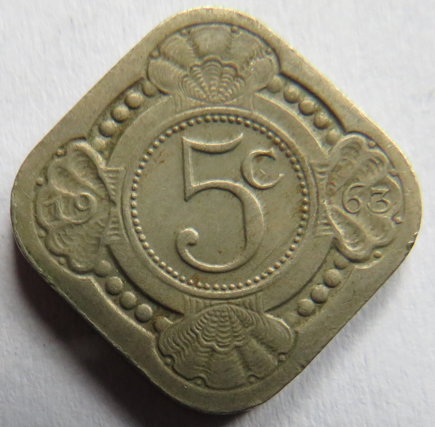 1963 Netherlands Antilles 5 Cents Coin
