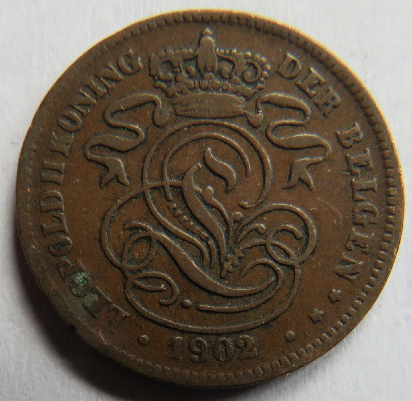 1902 Belgium 2 Centimes Coin