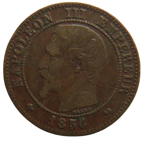 1856-B France 2 Centimes Coin
