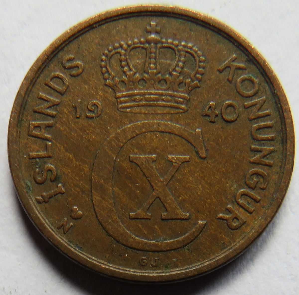 1940 Iceland 2 Aurar Coin image 2