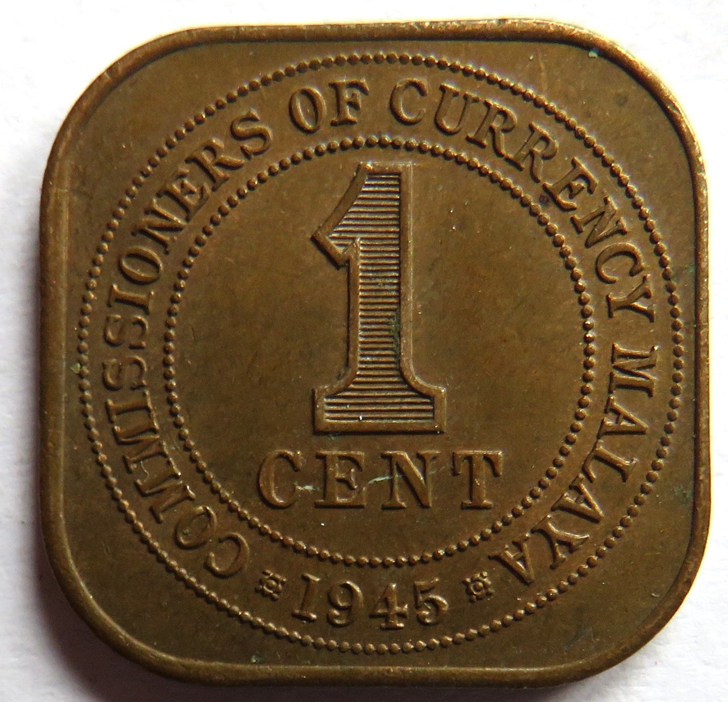 1945 King George VI Commissioners of Currency Malaya 1 Cent Coin