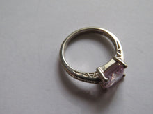 Load image into Gallery viewer, Ladies Sterling Silver &amp; Pink CZ Stone Ring - UK Size M
