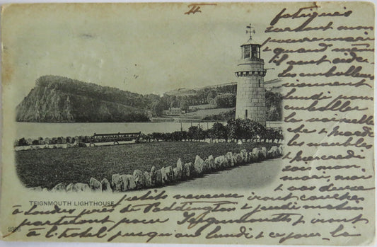 Vintage Postcard of Teignmouth Lighthouse 1902