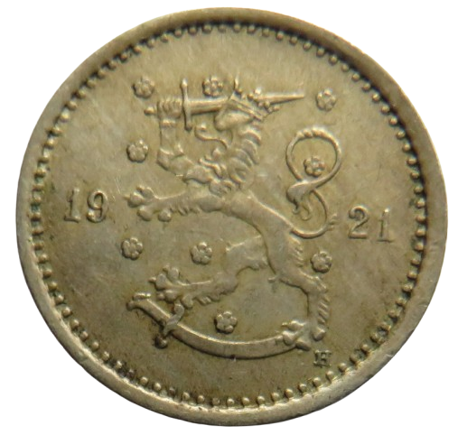 1921 Finland 50 Pennia Coin