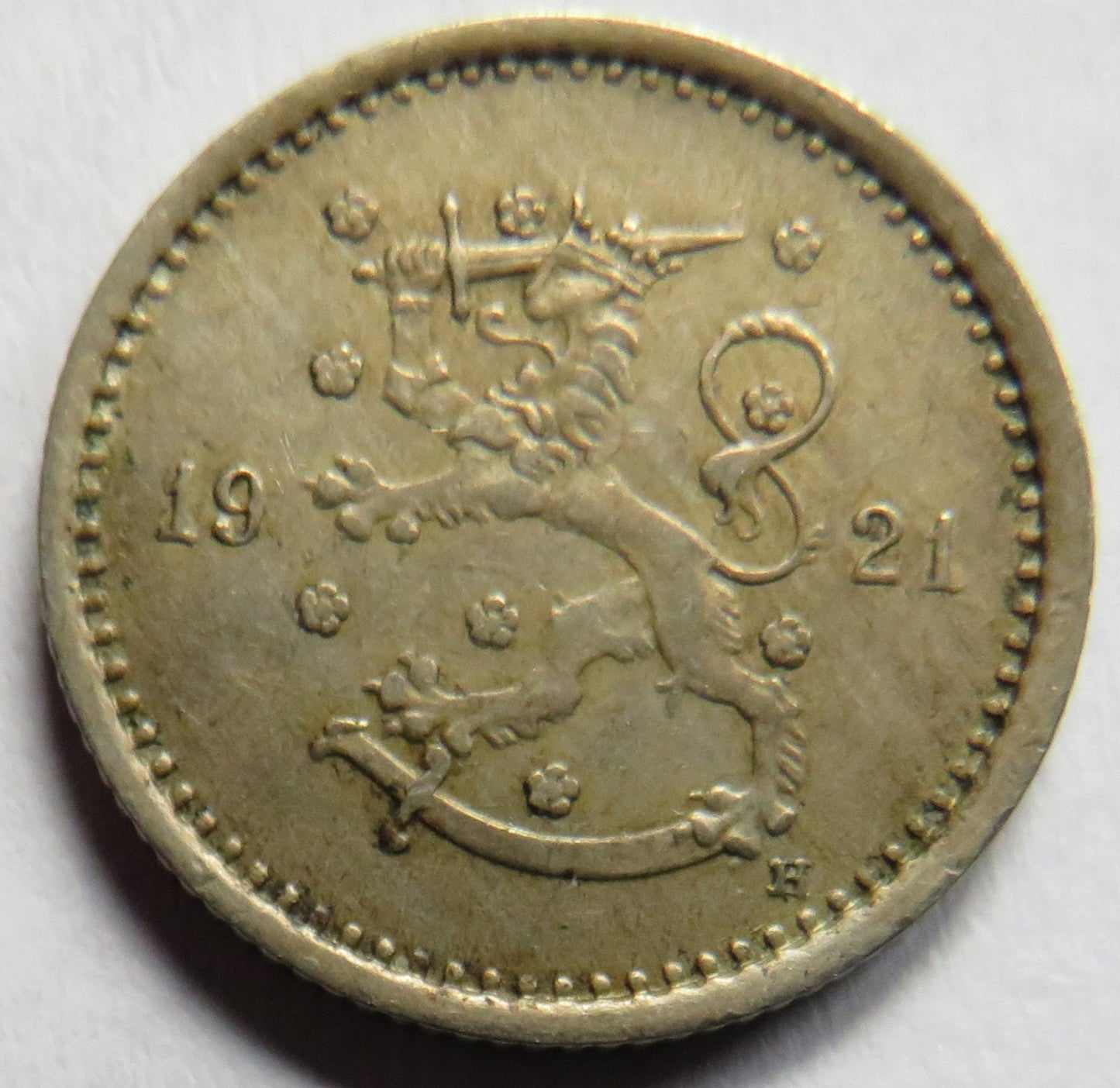 1921 Finland 50 Pennia Coin