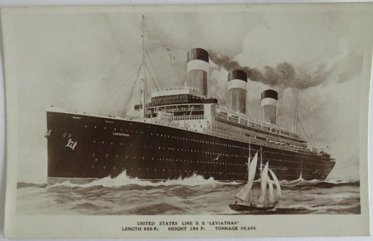 Vintage Postcard of United States Line S.S. "Leviathan"