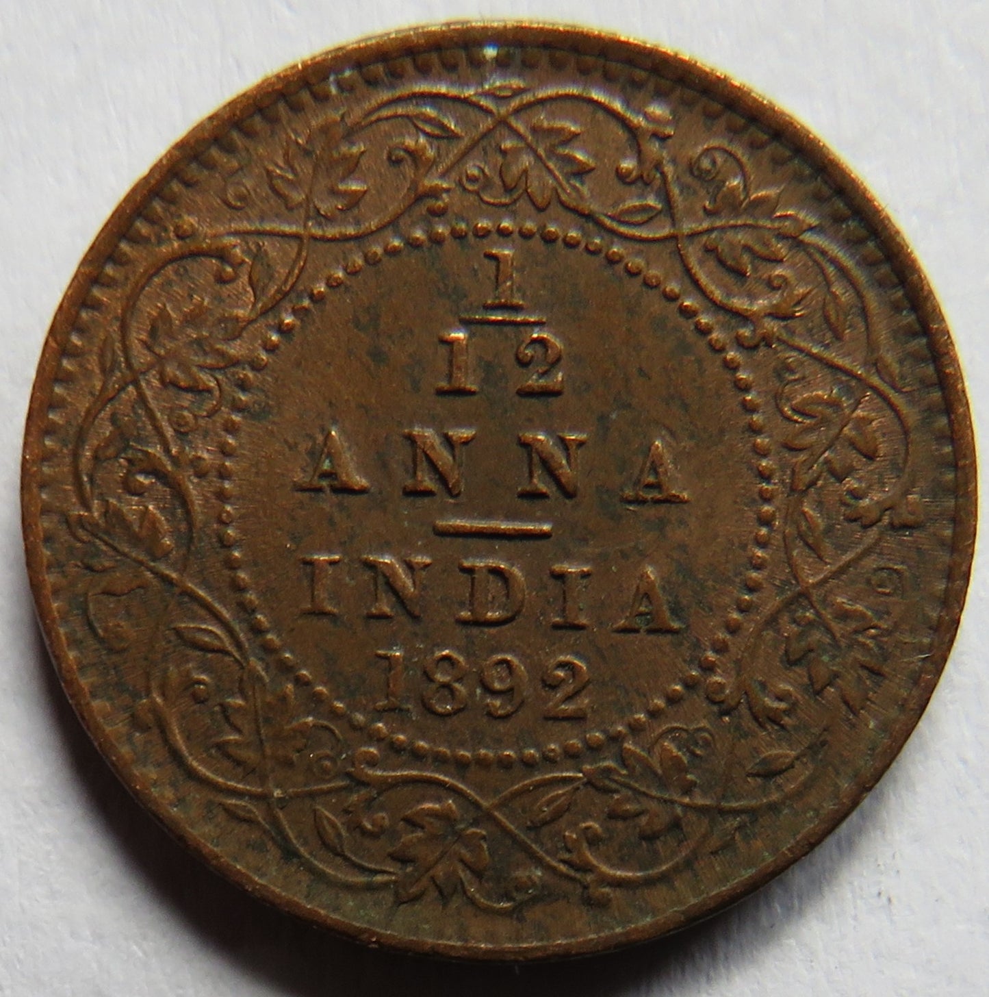1892 Queen Victoria India 1/12 Anna Coin