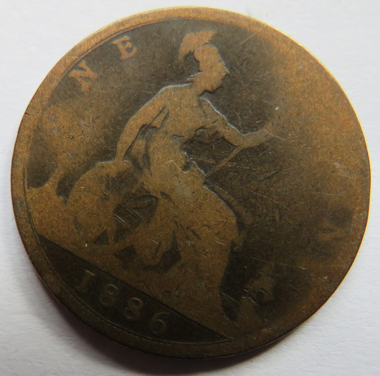 1886 Queen Victoria Bun Head One Penny Coin - Great Britain
