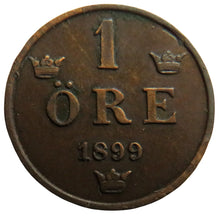 Load image into Gallery viewer, 1899 Sweden One Ore Coin
