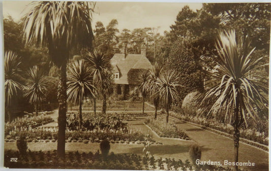 Vintage Postcard of Gardens Boscombe