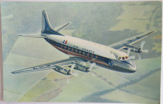 Vintage Aircraft Postcard of Air France Vickers "Viscount"