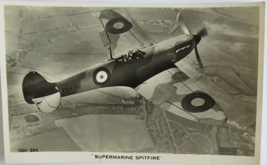 Vintage Aircraft Postcard of "Supermarine Spitfire"