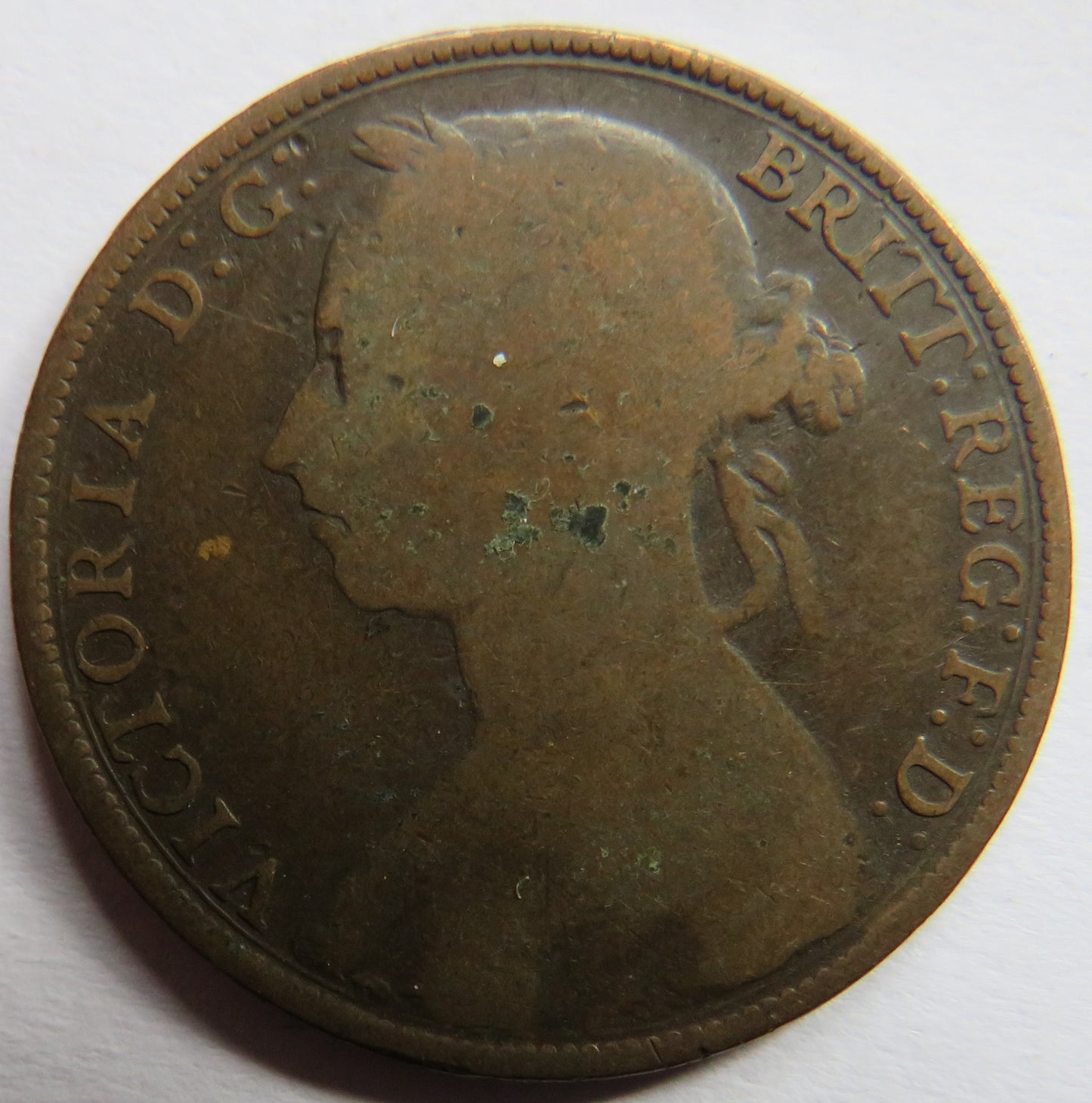 1891 Queen Victoria Bun Head One Penny Coin - Great Britain
