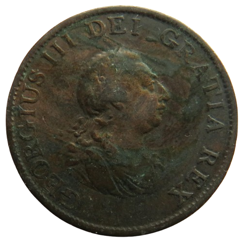 1799 King George III Halfpenny Coin - Great Britain