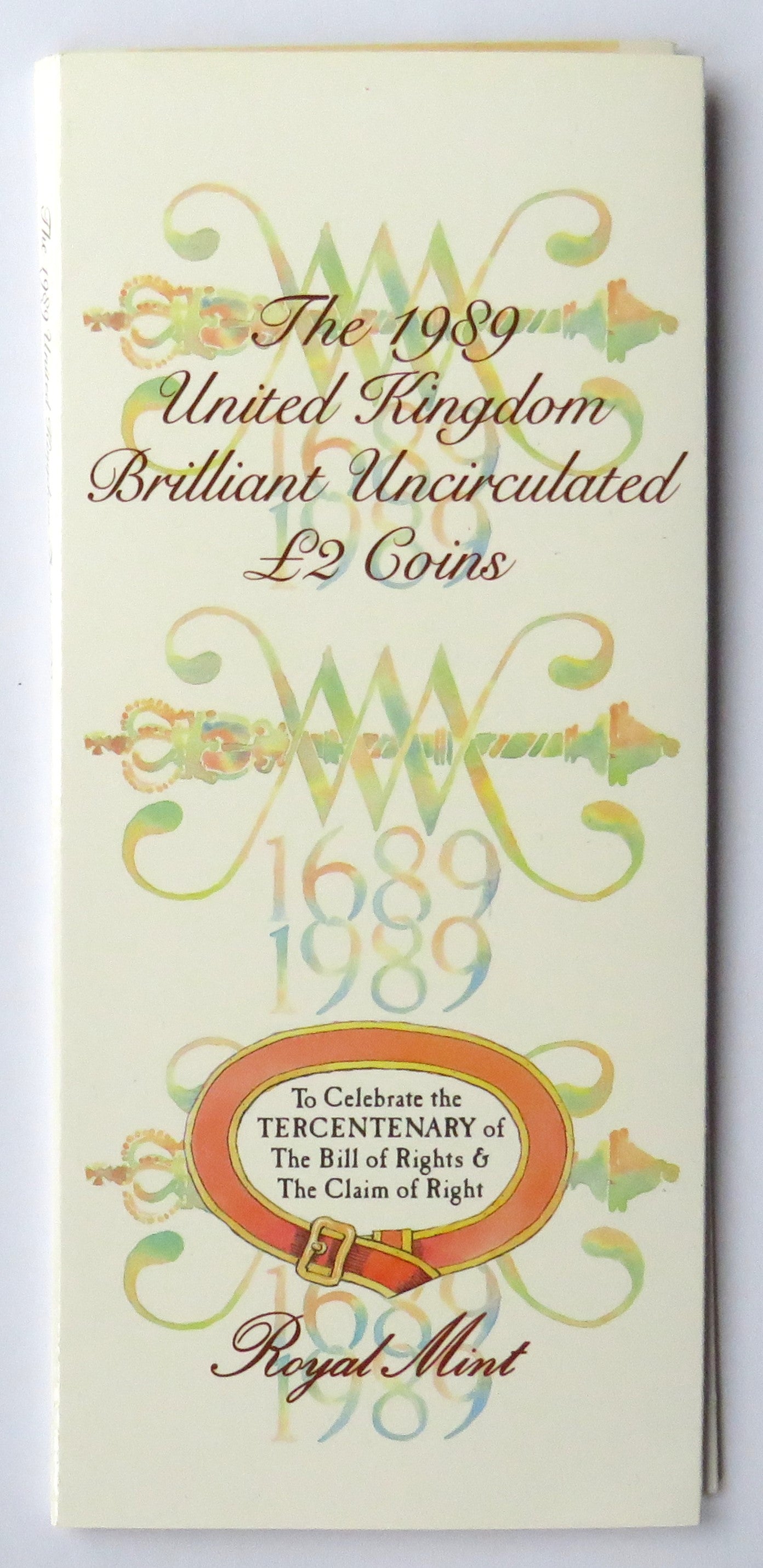 1989 Bill & Claim or Rights £2 Coins In Presentation Pack