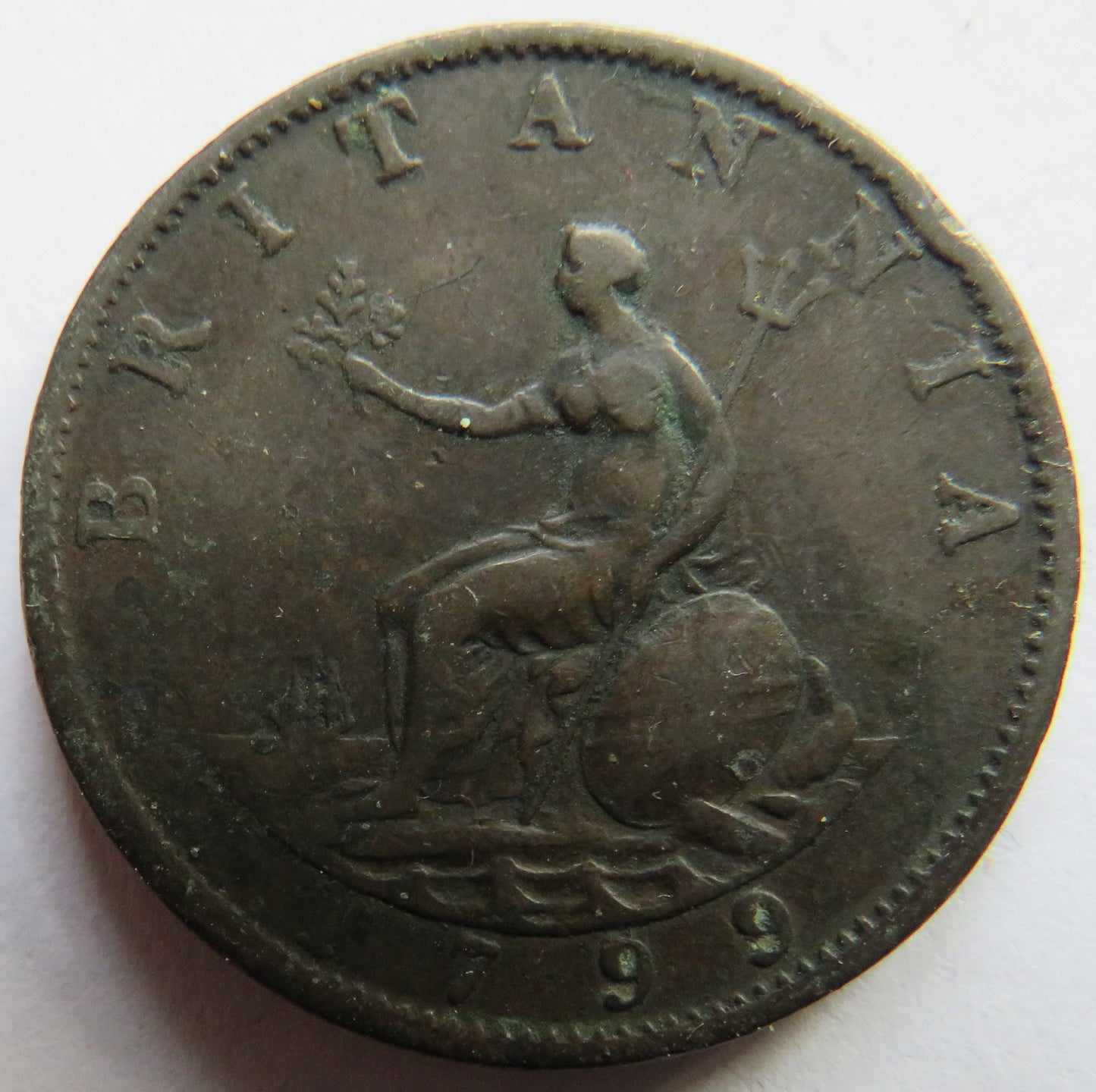 1799 King George III Halfpenny Coin - Great Britain