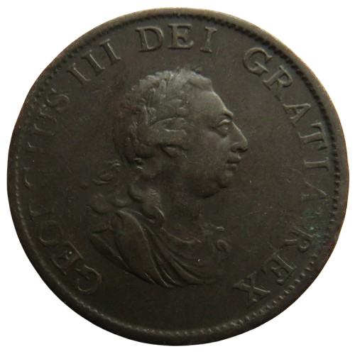 1799 King George III Halfpenny Coin - Great Britain