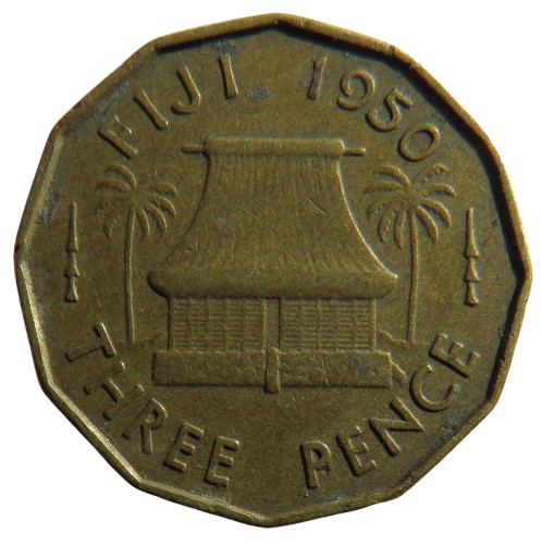 1950 King George VI Fiji Threepence Coin