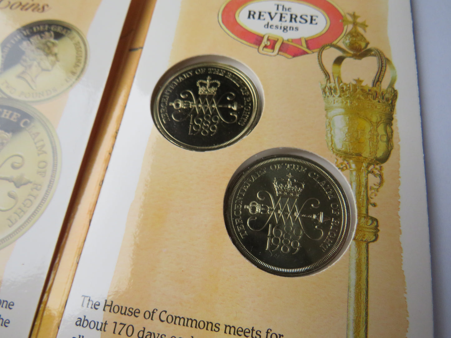 1989 Bill & Claim or Rights £2 Coins In Presentation Pack