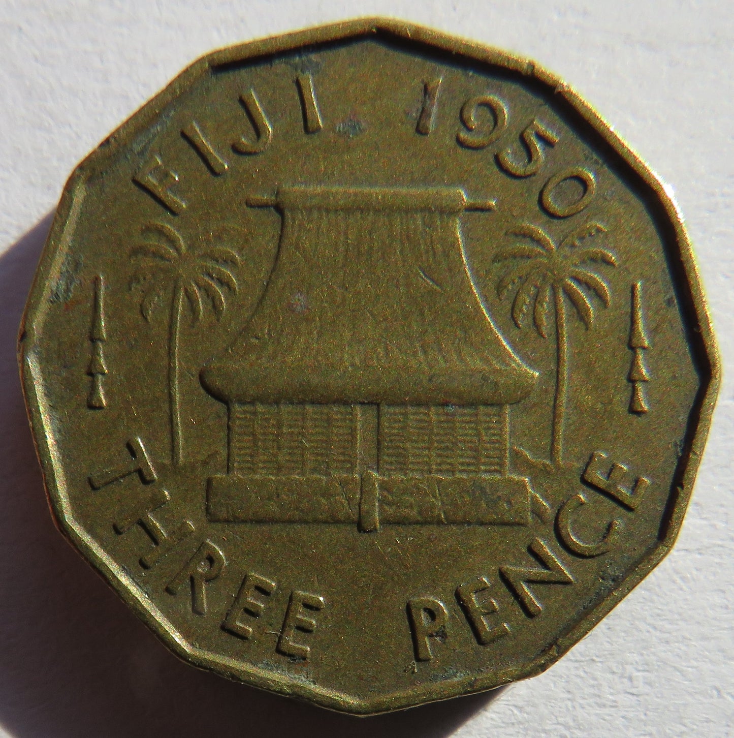 1950 King George VI Fiji Threepence Coin