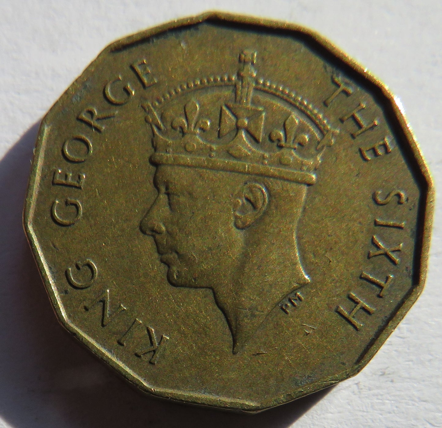 1950 King George VI Fiji Threepence Coin