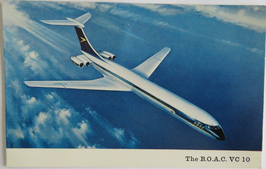 Vintage Aircraft Postcard of The B.O.A.C. VC 10