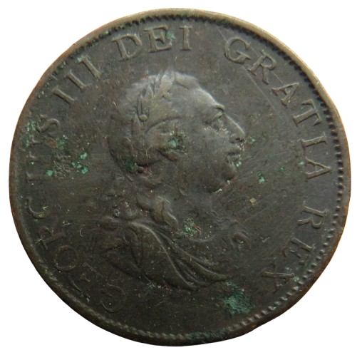 1799 King George III Halfpenny Coin - Great Britain