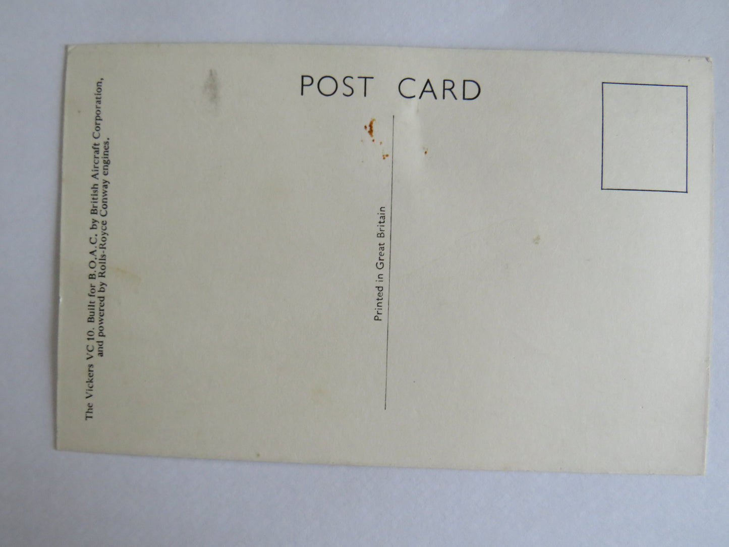 Vintage Aircraft Postcard of The B.O.A.C. VC 10